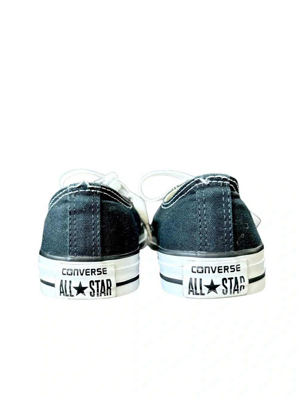 Converse All Star Black Canvas Lace-Up Sneakers Size 8